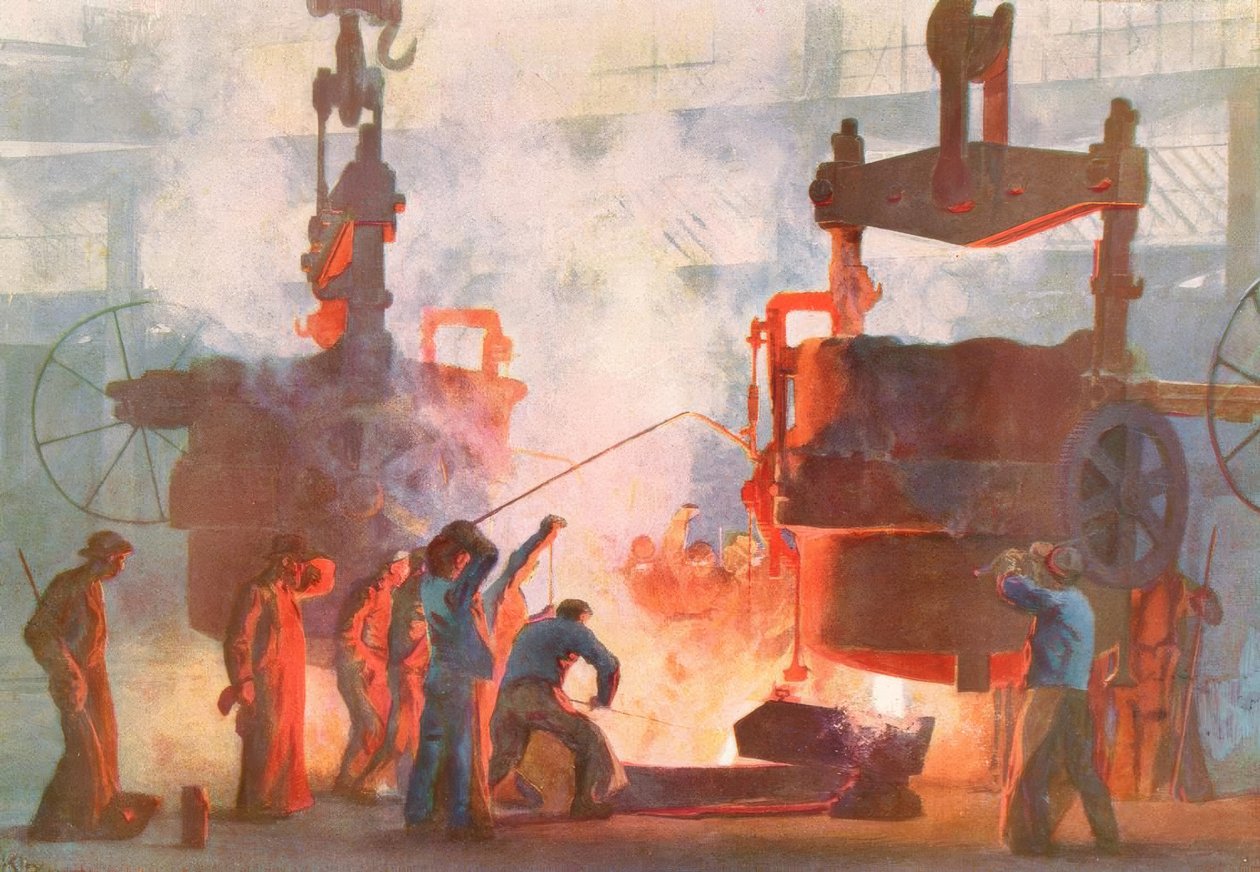 Ocel litá u Krupp / H. Kley od Heinrich Kley