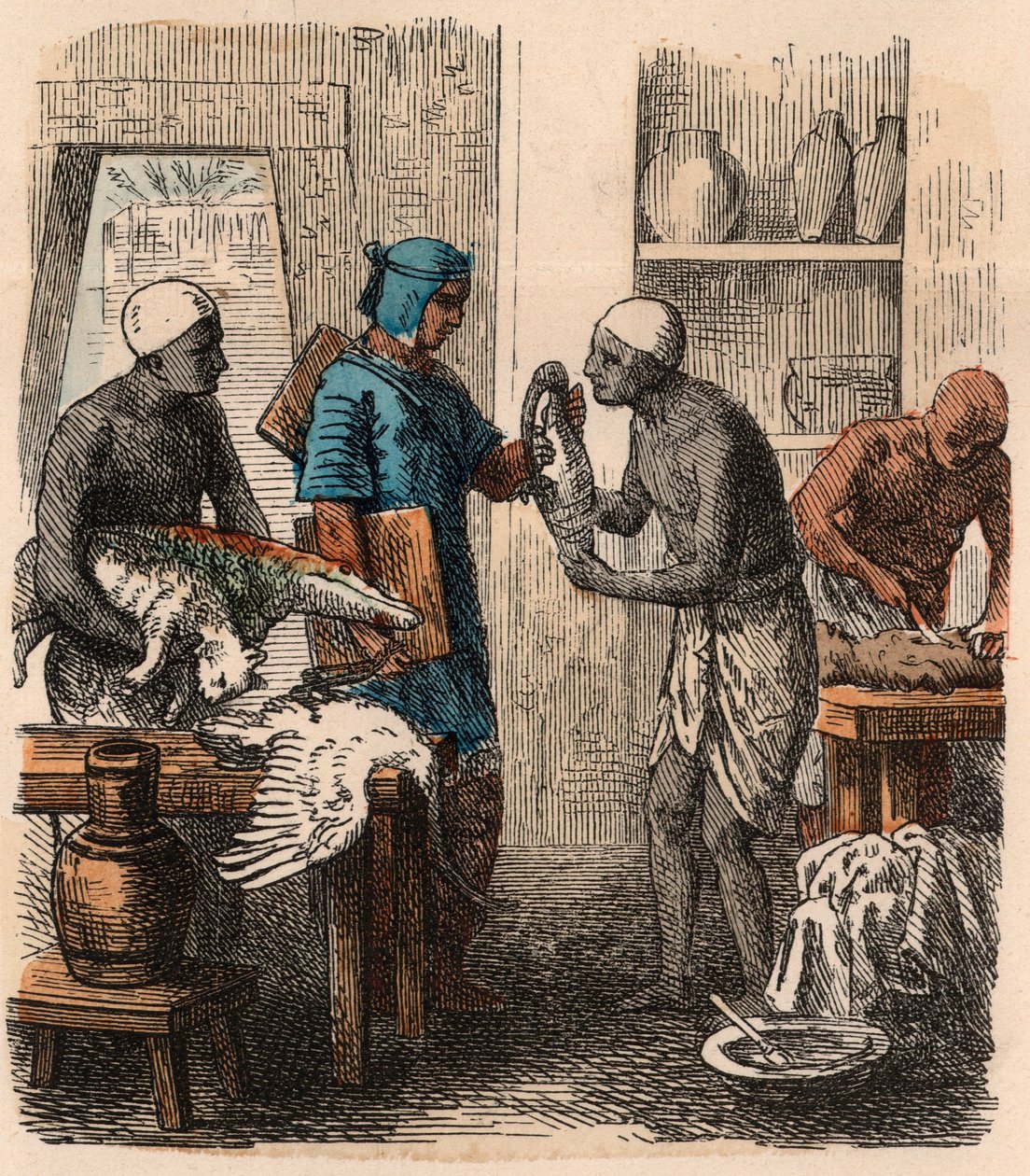 Starověký Egypt: Balzamování zvířat, 1866 od Heinrich Leutemann
