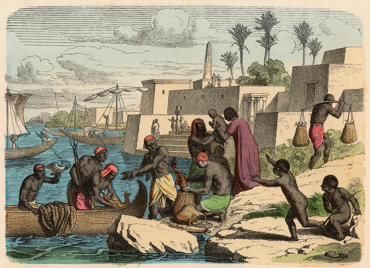 Starověký Egypt: rybaření od Heinrich Leutemann