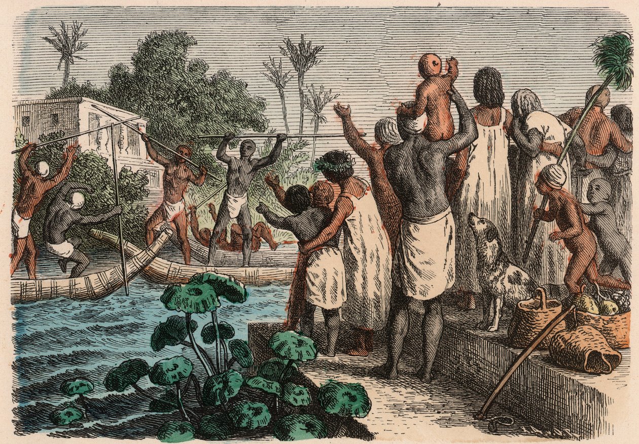 Starověký Egypt: vodní klání, 1866 od Heinrich Leutemann