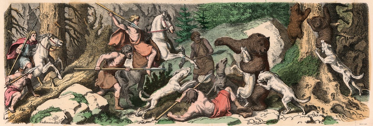 Starověké Řecko: Hon na medvěda od Heinrich Leutemann