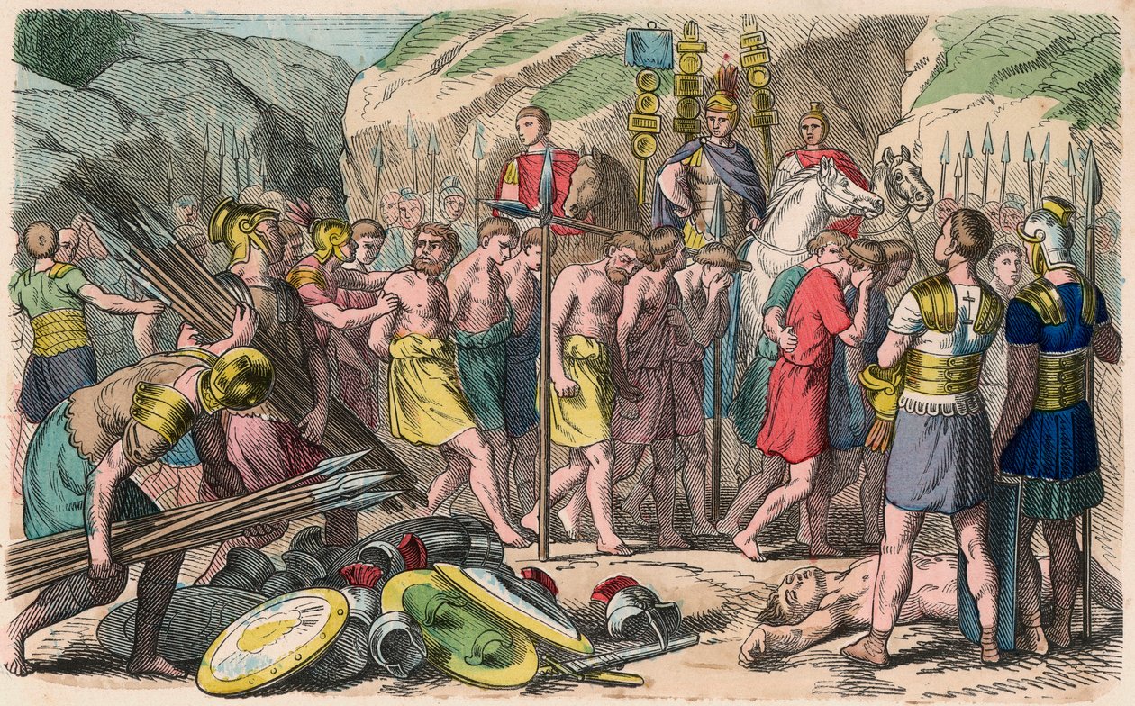 Starověký Řím: Zajatí nepřátelé jsou využiti od Heinrich Leutemann