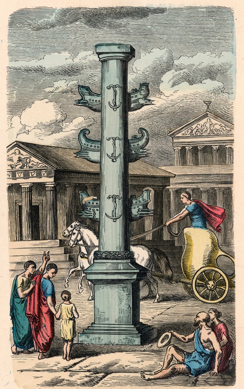 Starověký Řím: Forum Romanum, sloup na památku vítězství od Heinrich Leutemann