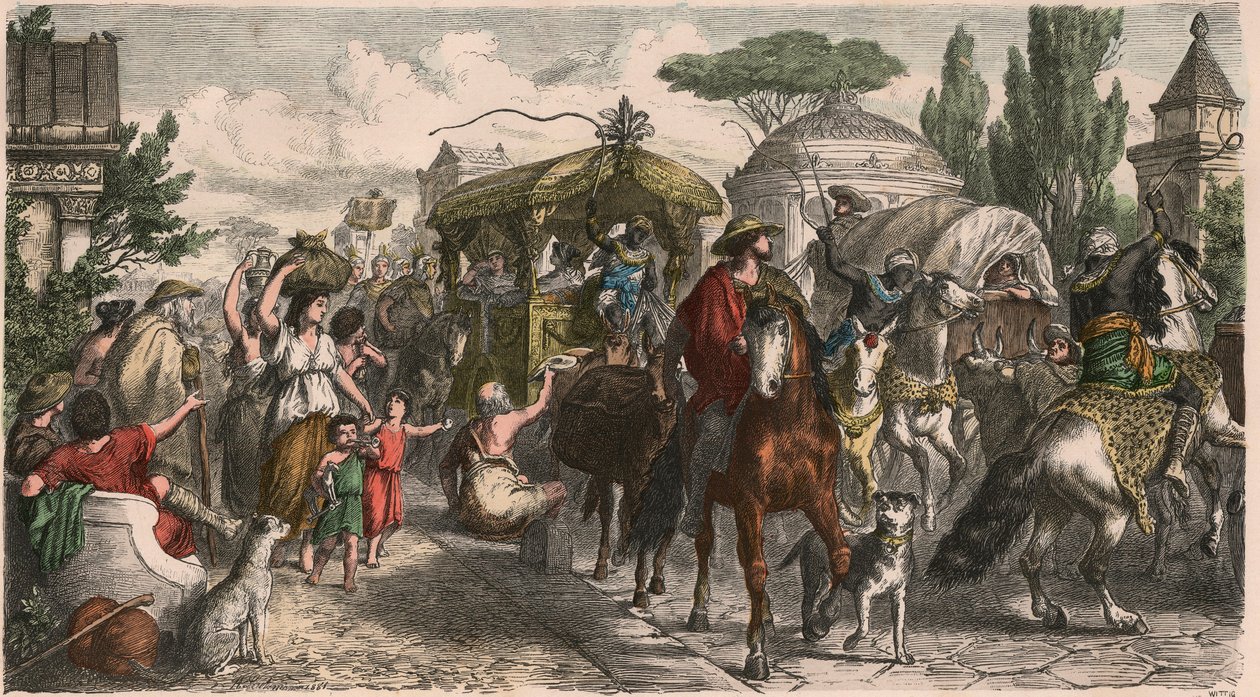 Starověký Řím: Via Appia (Appian Way) v době císařství od Heinrich Leutemann
