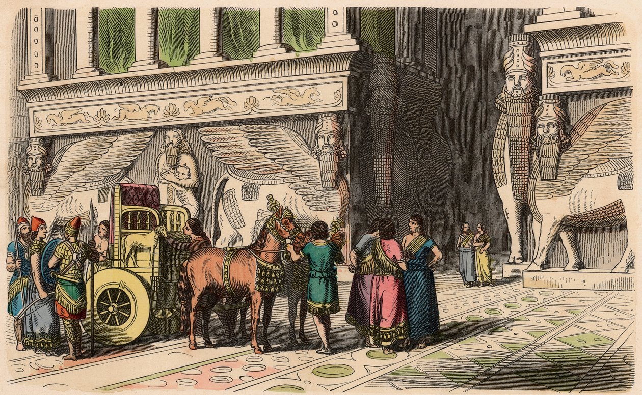 Assyrian: Palace-Portal od Heinrich Leutemann