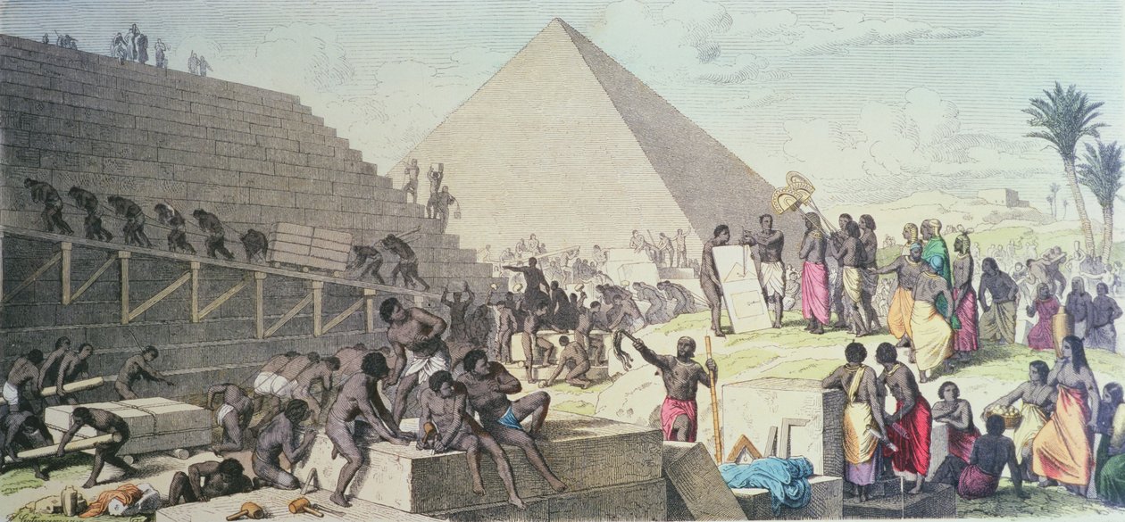 Stavba pyramid od Heinrich Leutemann