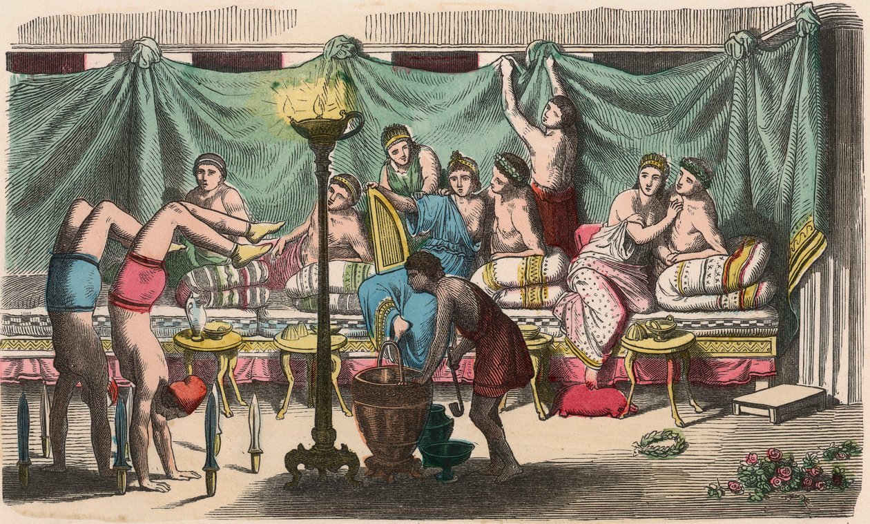 Řecko v době republik: Banket a gymnastika od Heinrich Leutemann