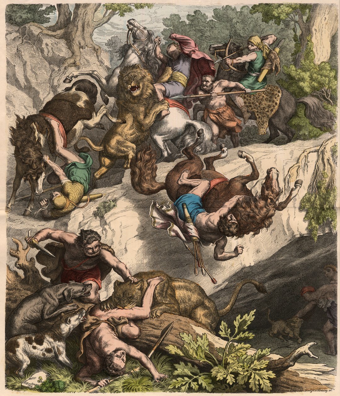 Kartaginci: Lov na lva, 1866 od Heinrich Leutemann