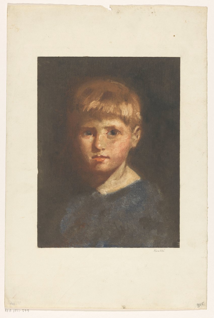 Portrét neznámého chlapce od Heinrich M. Krabbé (signed by artist)