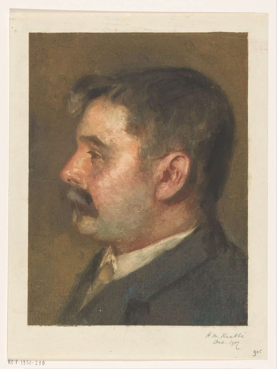 Portrét neznámého muže od Heinrich M. Krabbé (signed by artist)