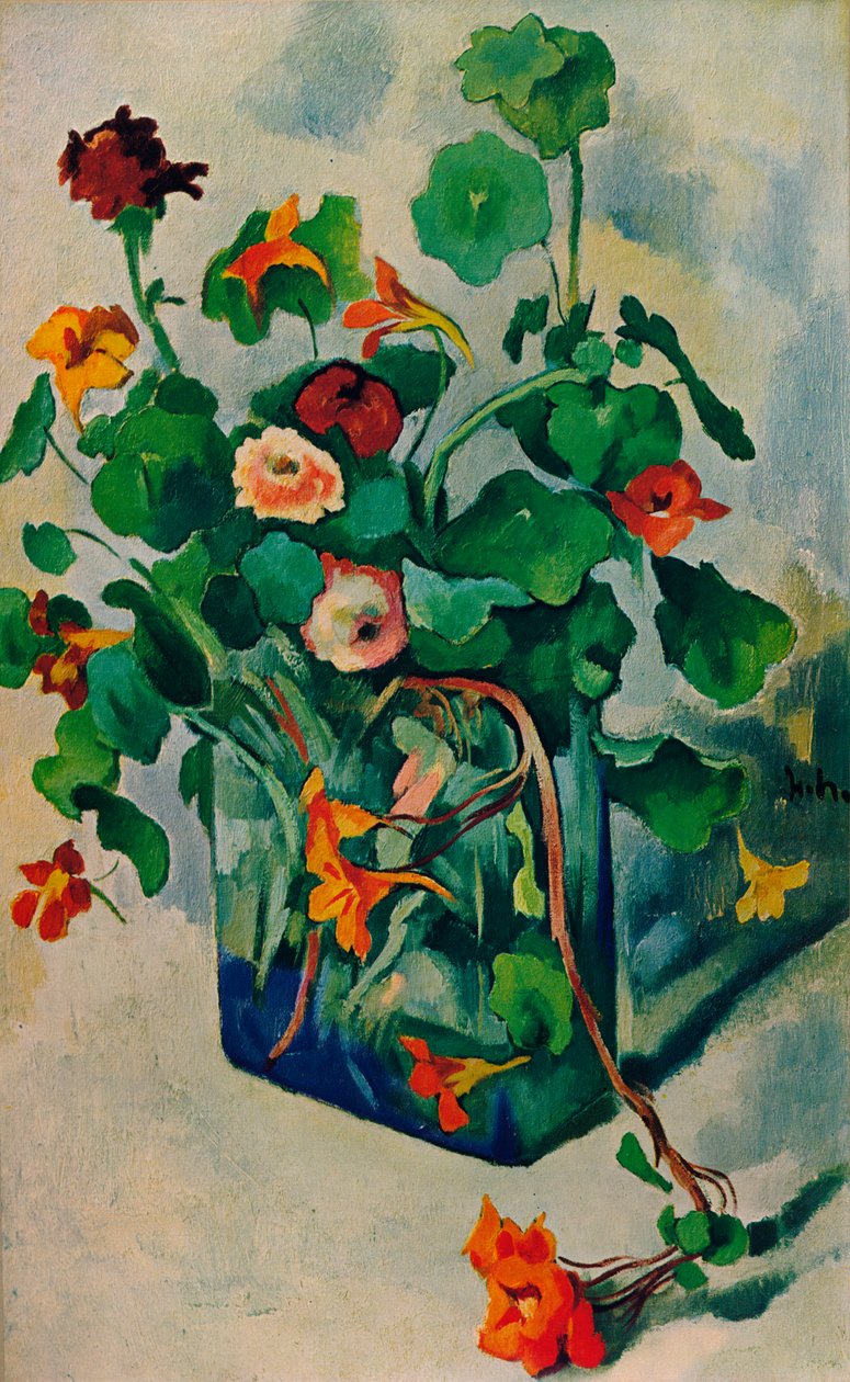 Sklenice s řeřichou, c1915 od Heinrich Nauen