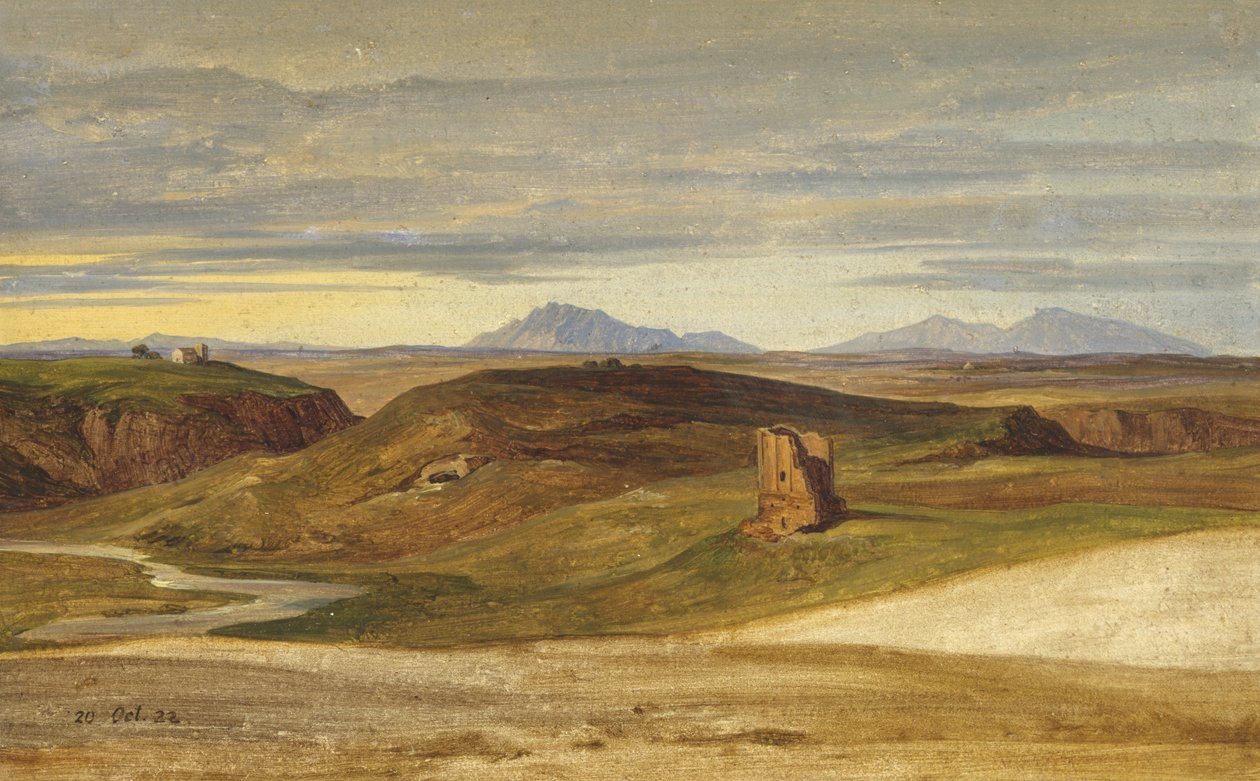 V Campagna, 1822 (olej, papír na plátně) od Heinrich Reinhold