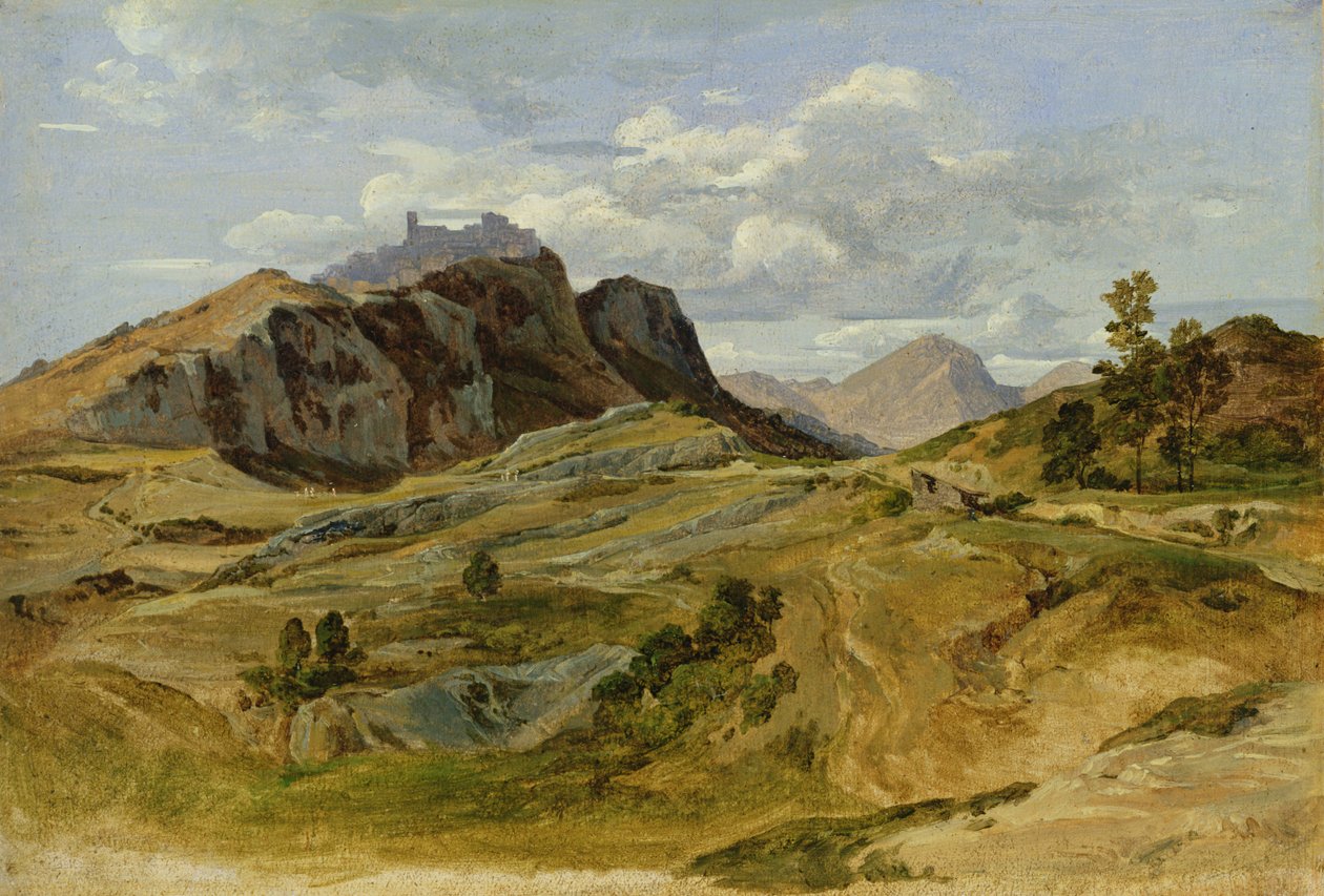 Krajina v Civitella, 1822 (olej na papíře na kartonu) od Heinrich Reinhold