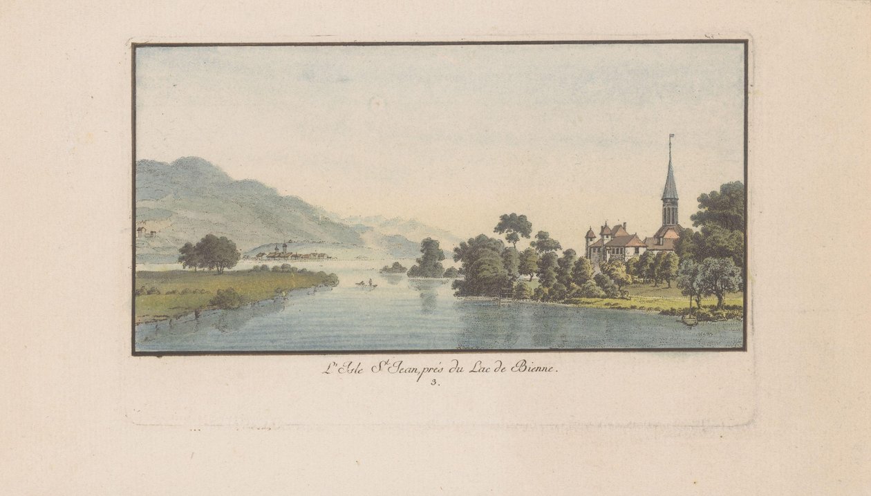 Pohled na St. Petersinsel na Bielersee L