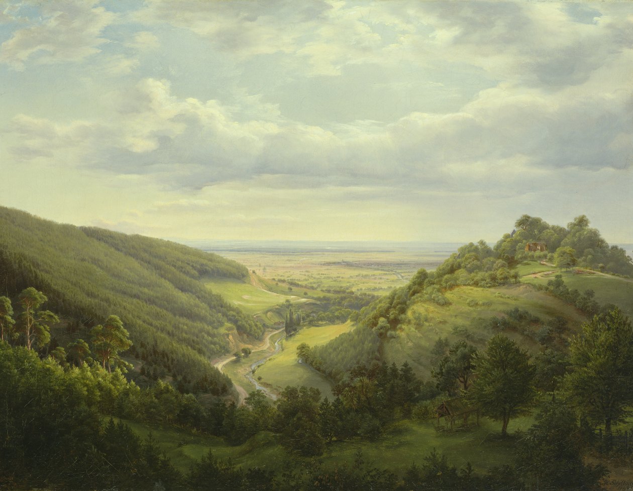 Pohled na Svatou horu a horský průsmyk, 1846 od Heinrich Schilbach