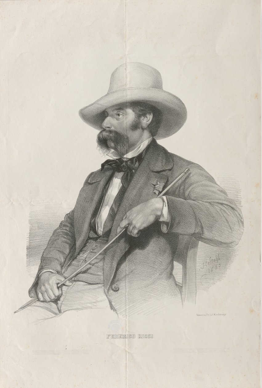 Portrét skladatele Federica Ricciho 1809-1877, 1853. od Heinrich Stohl