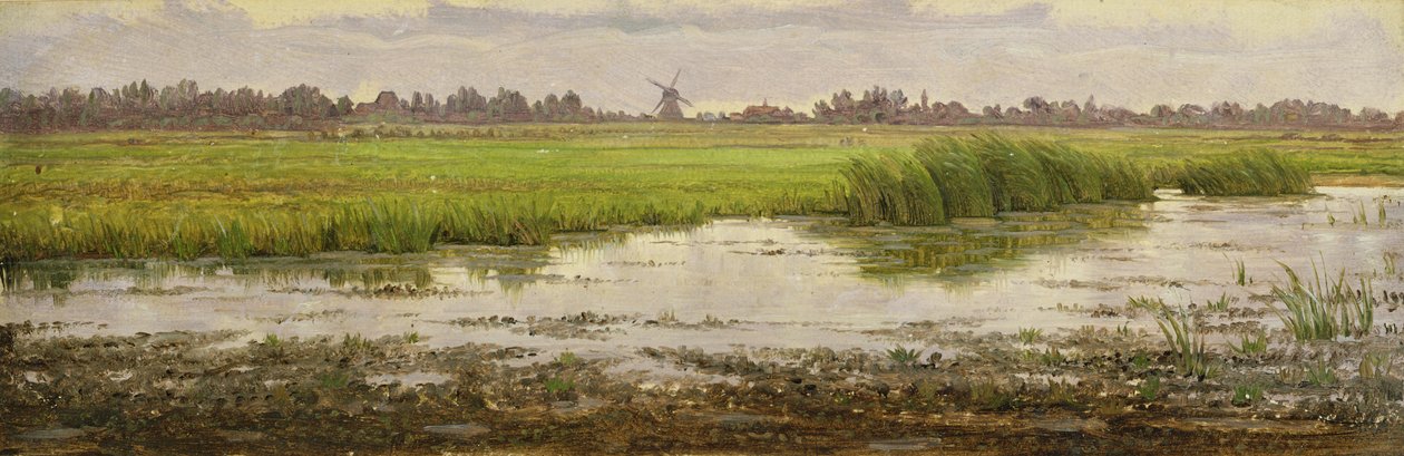 Horní tok Alster, c.1834-35 (olej na papíře připevněný na palubě) od Heinrich Stuhlmann