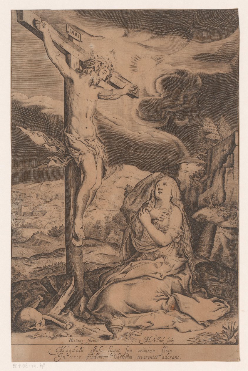 Kristus na kříži s Marií Magdalenou od Heinrich Ulrich