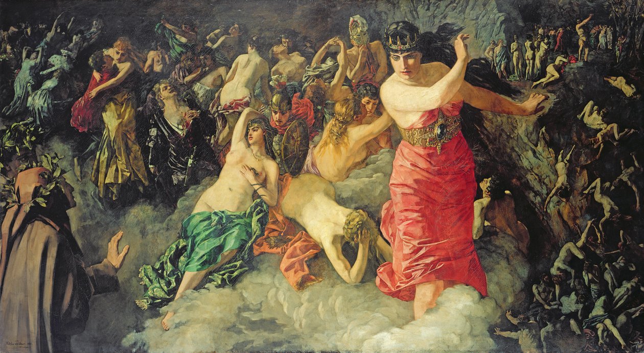 Scéna z Danteovy Božské komedie, 1880 od Heinrich Wilhelm Truebner