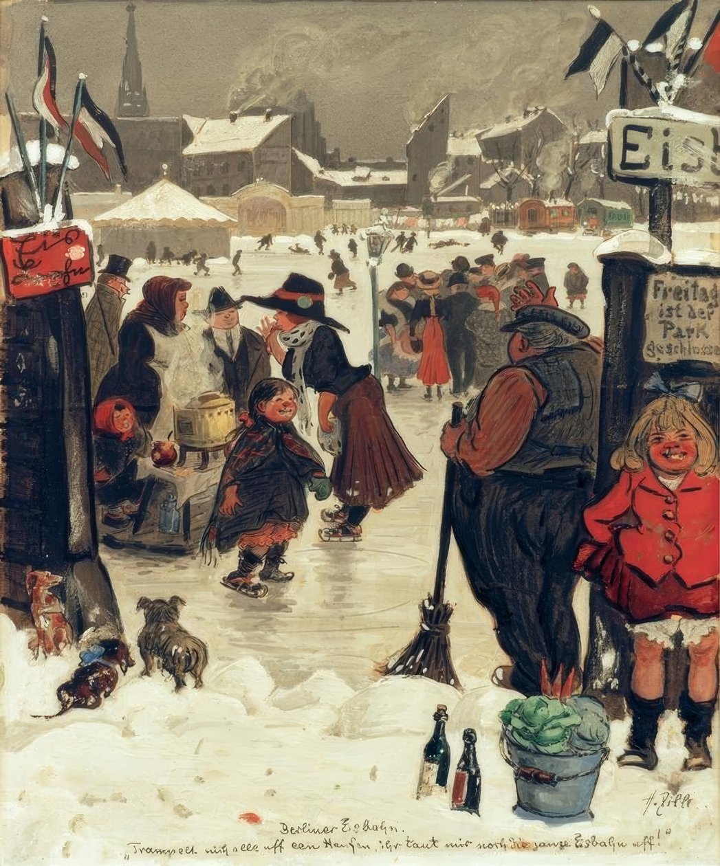 Berlínské kluziště od Heinrich Zille