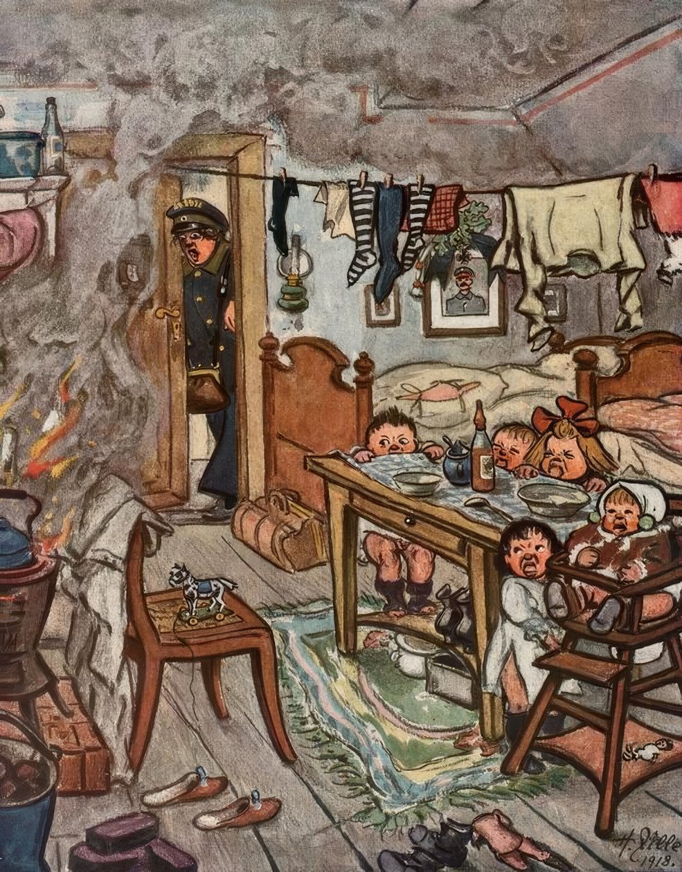 Pane, děti! Nemůžeš zůstat sám! od Heinrich Zille