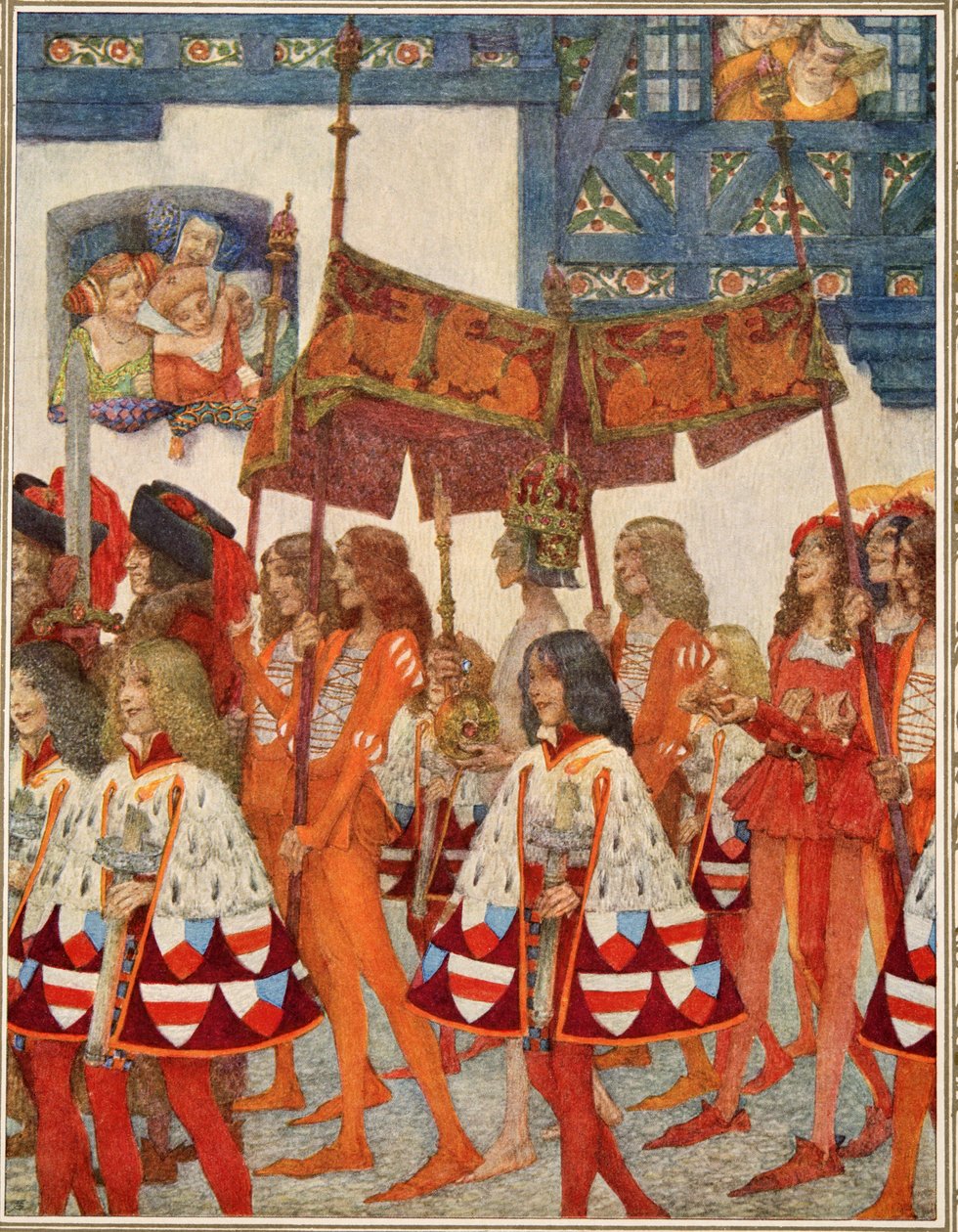 Císařovy nové šaty z pohádek Hanse Christiana Andersena, hospoda. 1911 od Heinrich and Urban Lefler