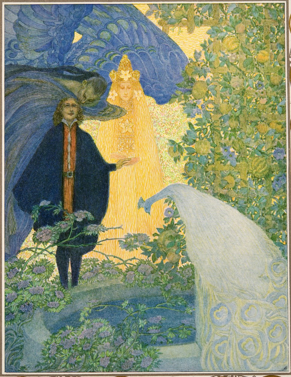Rajská zahrada z pohádek Hanse Christiana Andersena, hospoda. 1911 od Heinrich and Urban Lefler