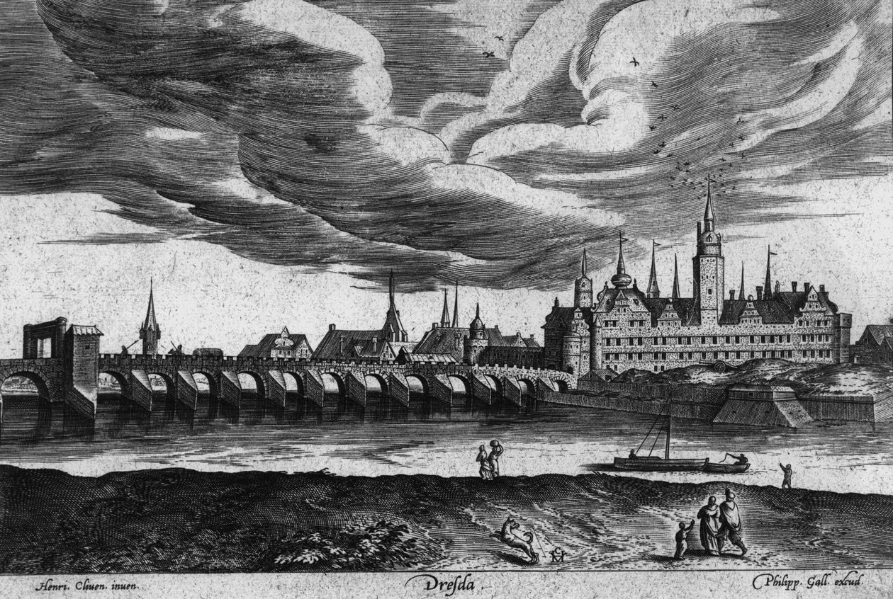Výňatek z pohledu na Drážďany, 1550 od Heinrich van Cleef