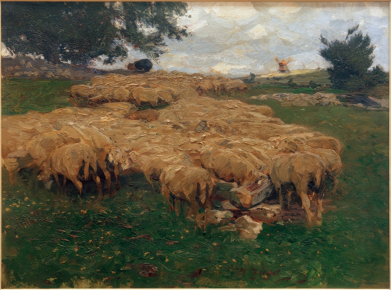 Stádo ovcí na drsné Alb od Heinrich von Zügel