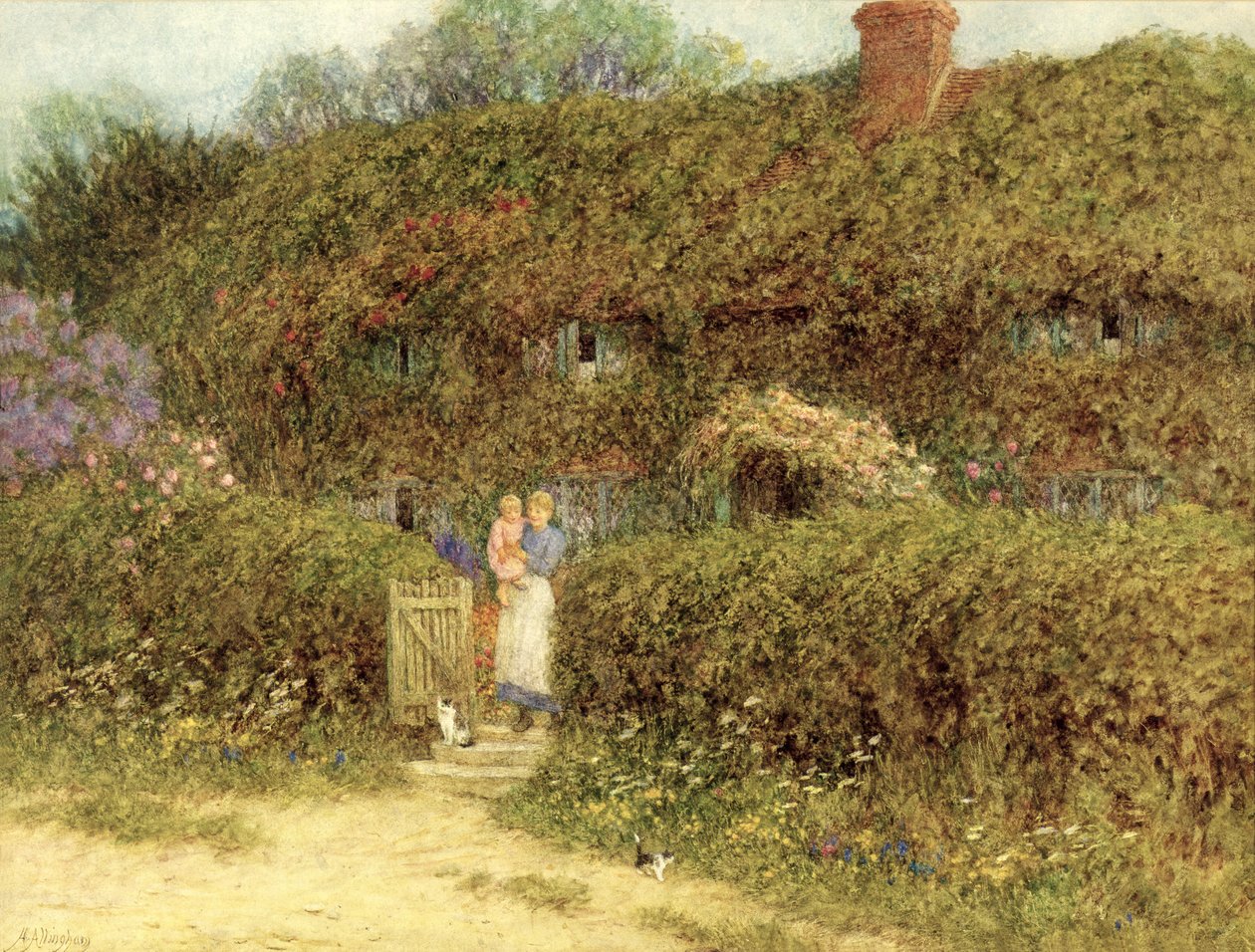 Chata ve sladké vodě, Isle of Wight od Helen Allingham