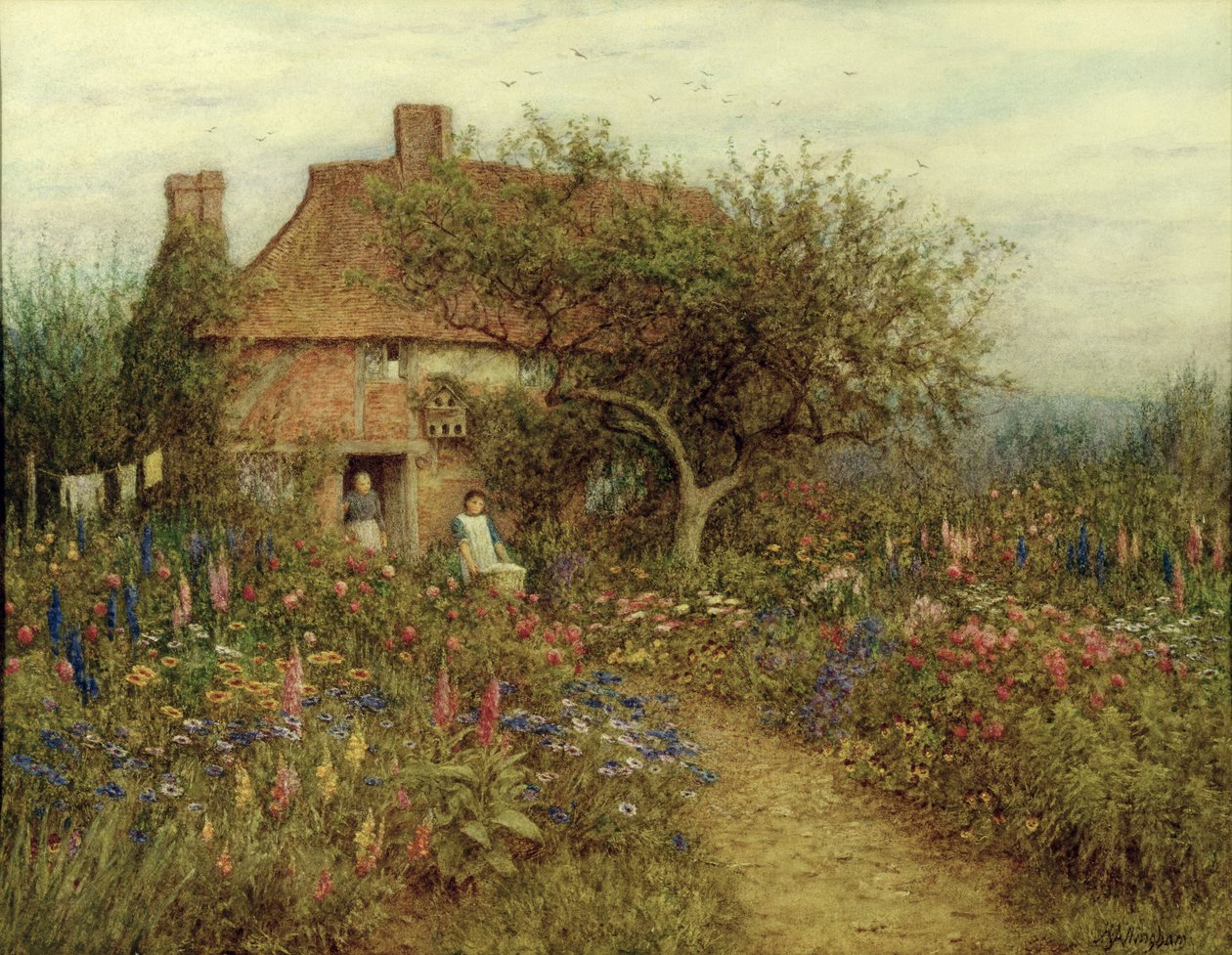 Chata u potoka, Witley, Surrey od Helen Allingham