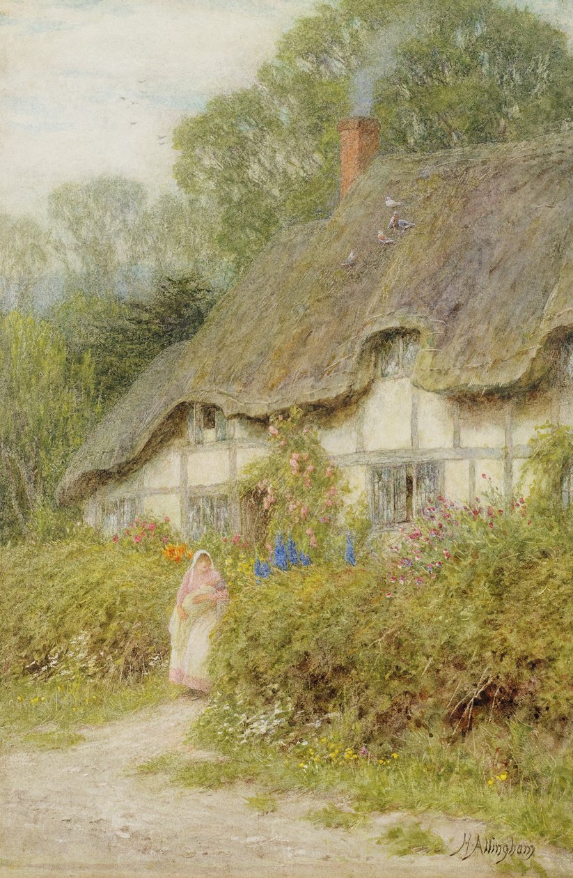 Chata Wiltshire (Wc na papíře) od Helen Allingham