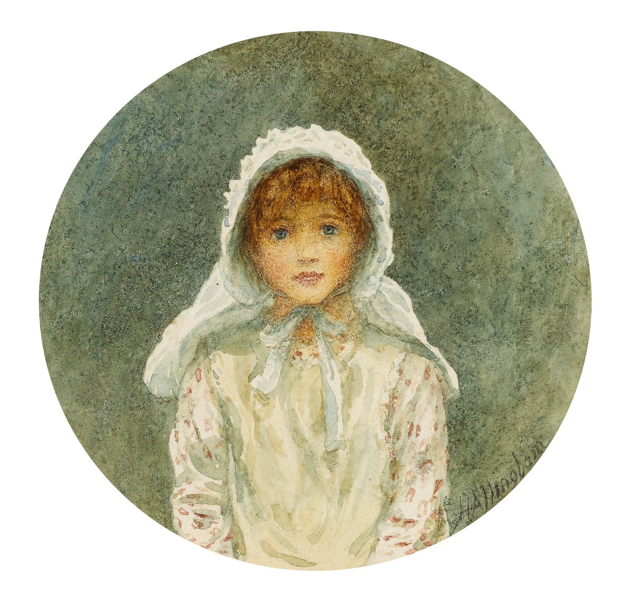 Portrétní studie Kitty (wc na papíře) od Helen Allingham