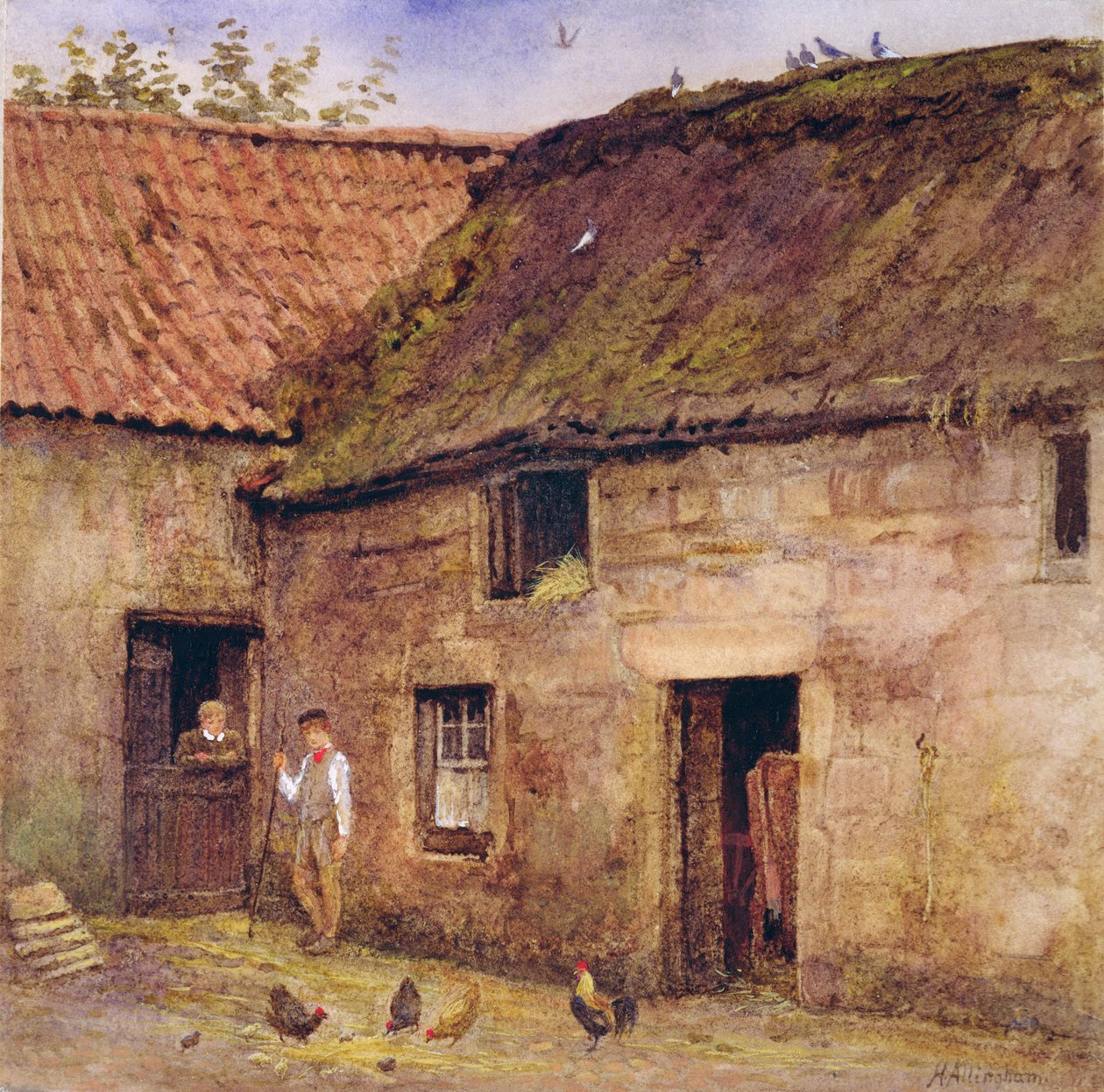 Hospodářský dvůr od Helen Allingham