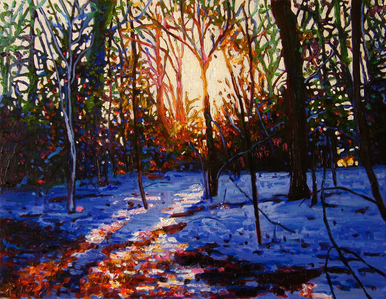 Západ slunce na sněhu, 2010, od Helen White