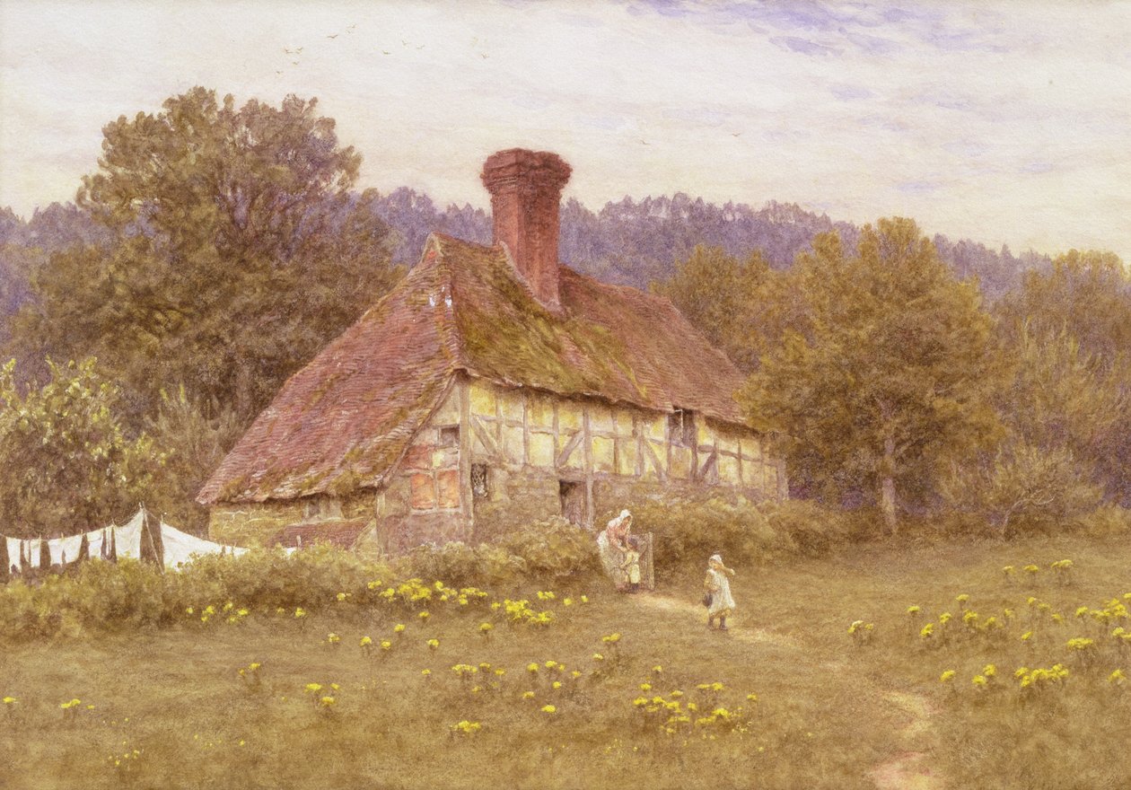 Chata blízko Blackdown, Sussex (akvarel) od Helen Allingham