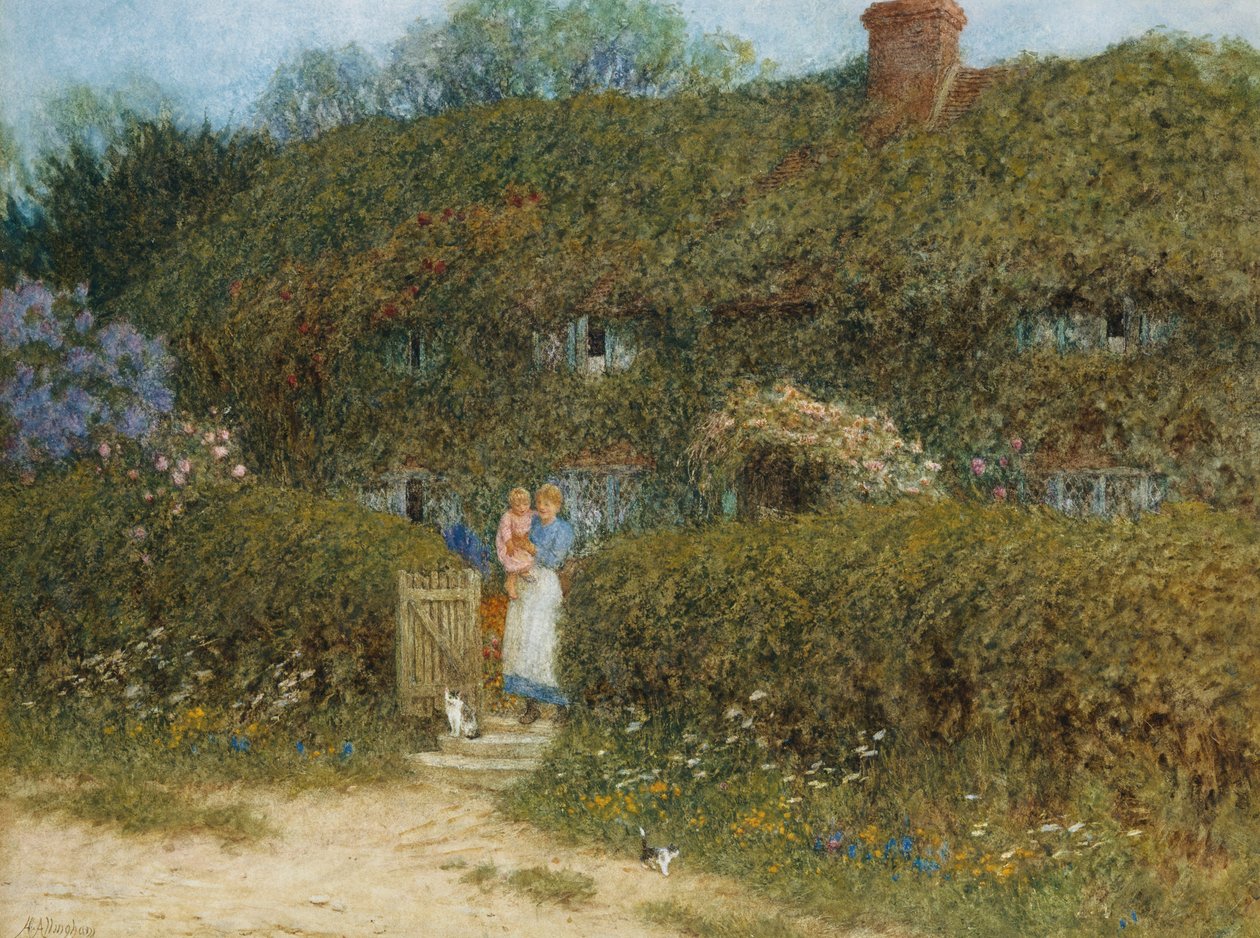 Chata ve sladké vodě, Isle of Wight od Helen Allingham