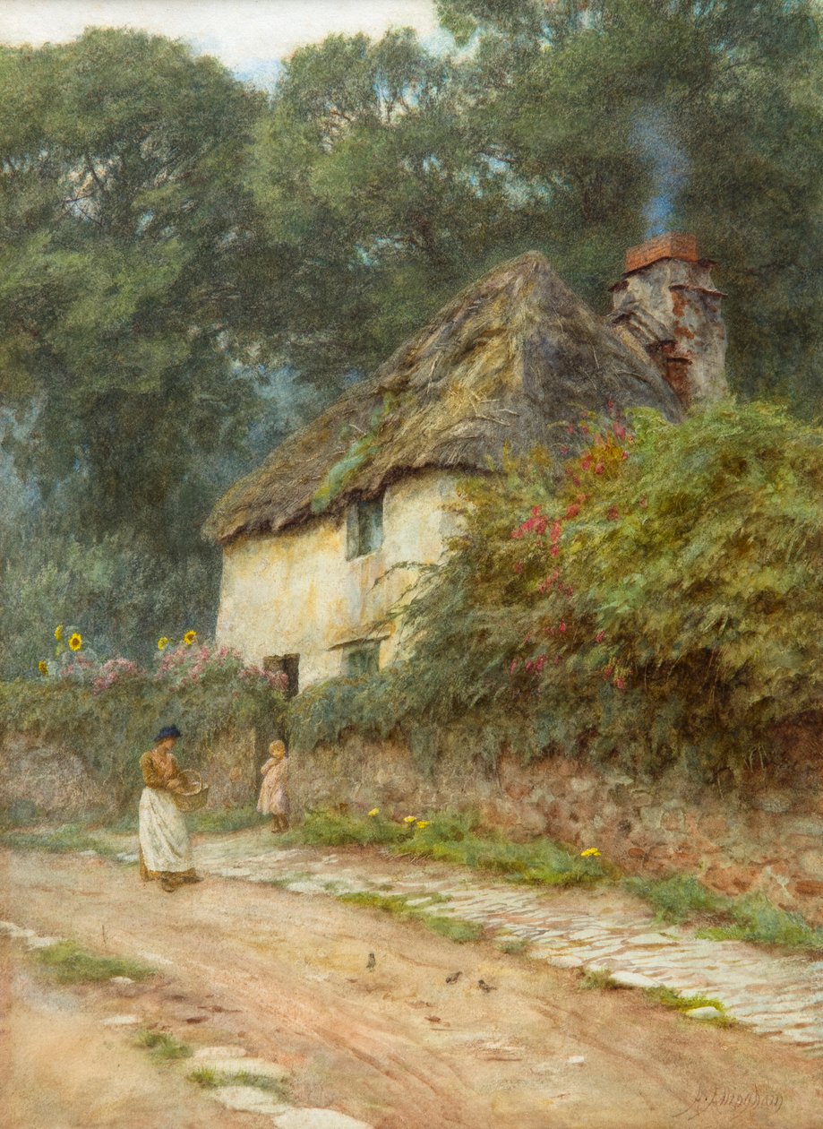 Devonshirská chalupa (akvarel) od Helen Allingham