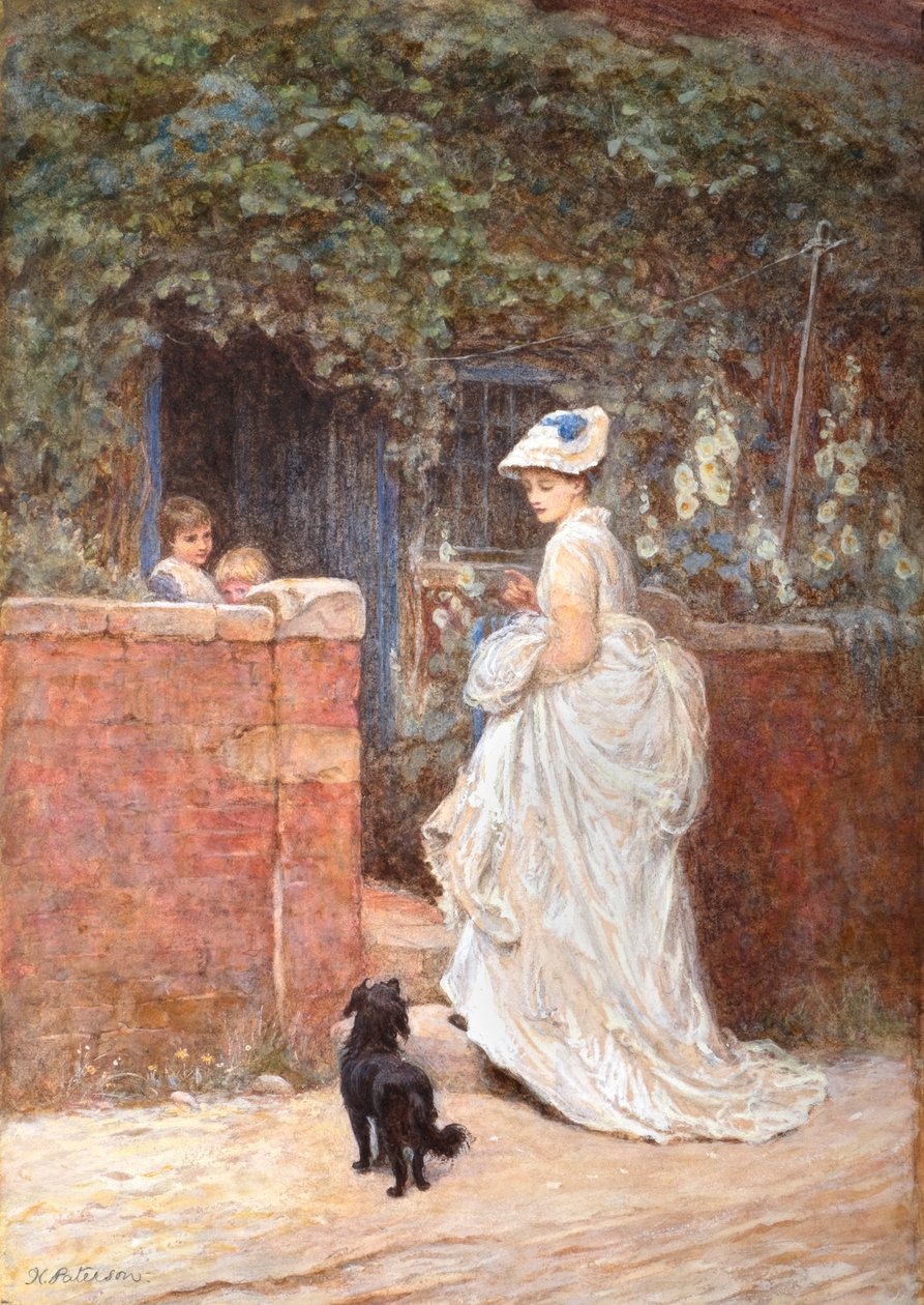 Návštěva na chalupě (akvarel s tělovou barvou) od Helen Allingham