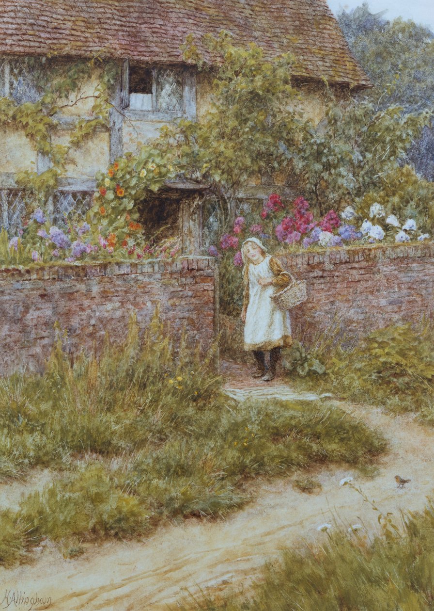 At Sandhills (akvarel s škrábáním na papíře) od Helen Allingham