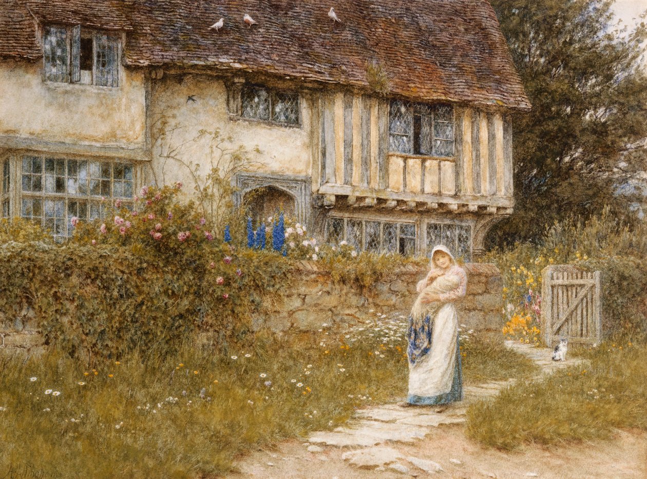 Vedle farmy Old Church Gate, Smarden, Kent od Helen Allingham
