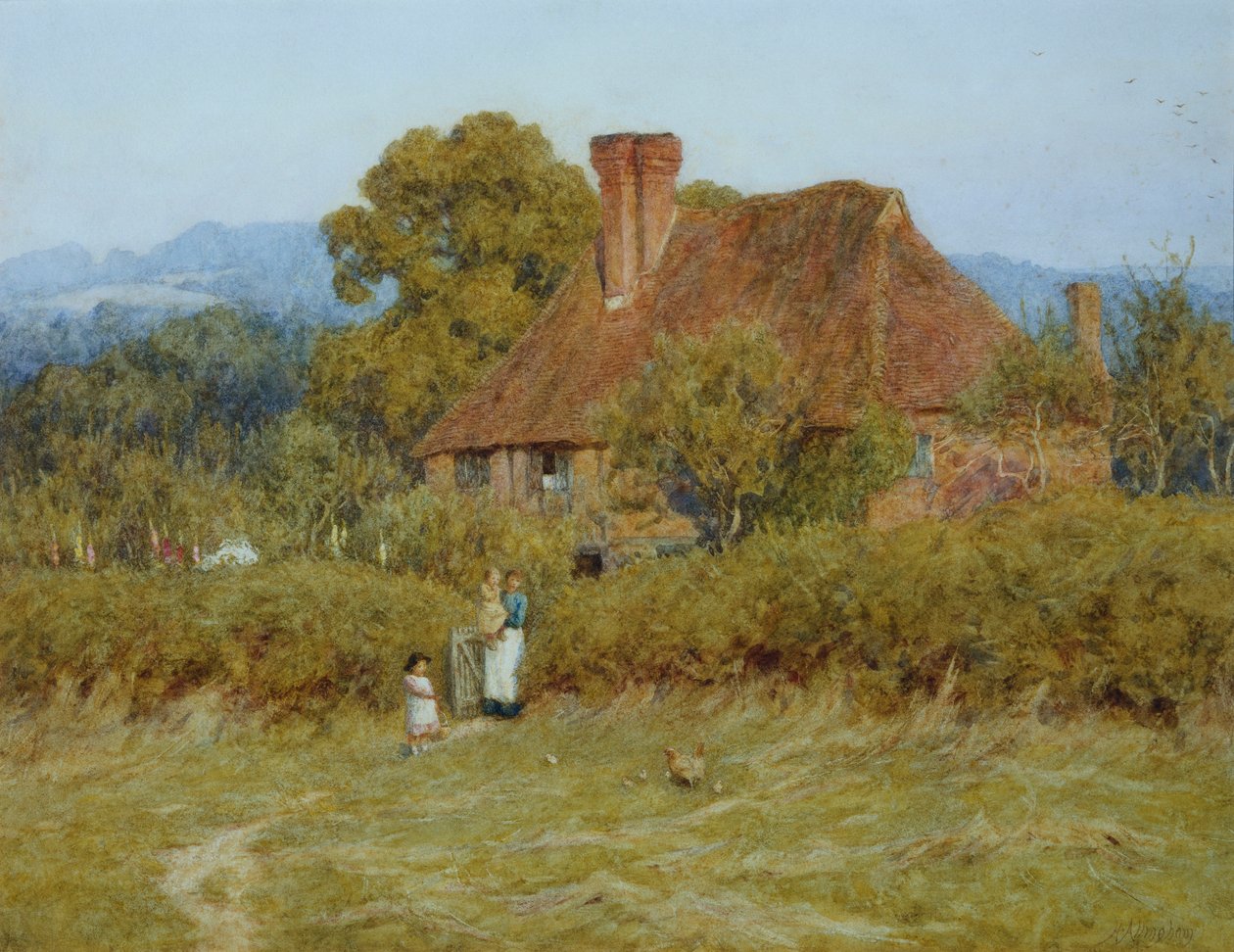 Chata v Broadham Green, Surrey, v Sunset Light od Helen Allingham