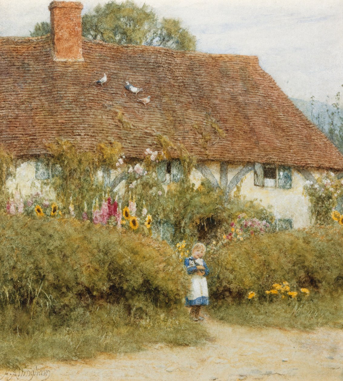 Chata ve West Horsley, Surrey od Helen Allingham
