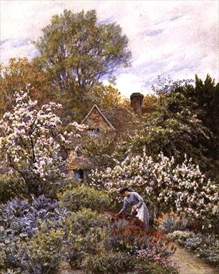 Zahrada na jaře (akvarel) od Helen Allingham