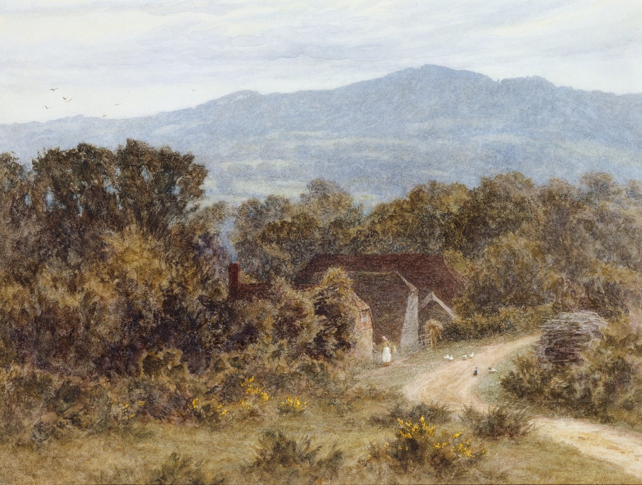 Hindhead ze Sandhills, Witley (akvarel na papíře) od Helen Allingham