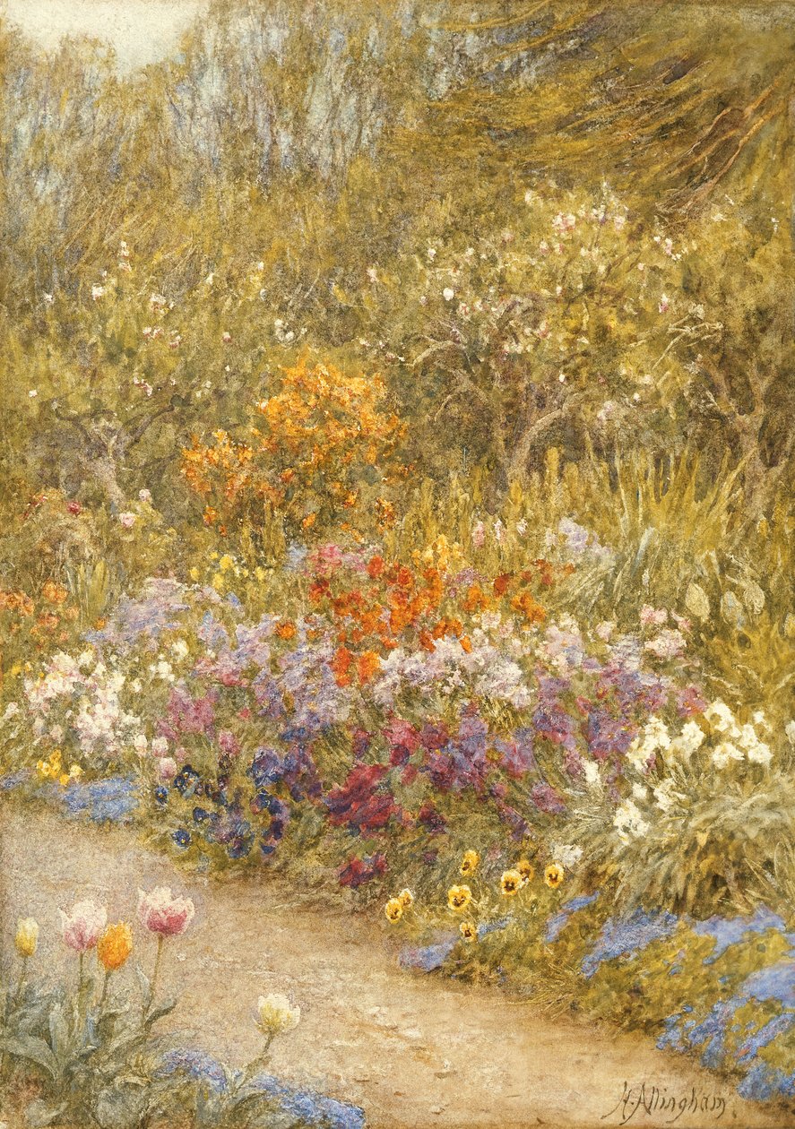 V kuchyňské zahradě, Farringford (Wc na papíře) od Helen Allingham