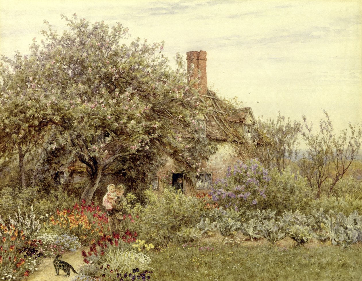 Blízko Hambledonu (akvarel na papíře) od Helen Allingham