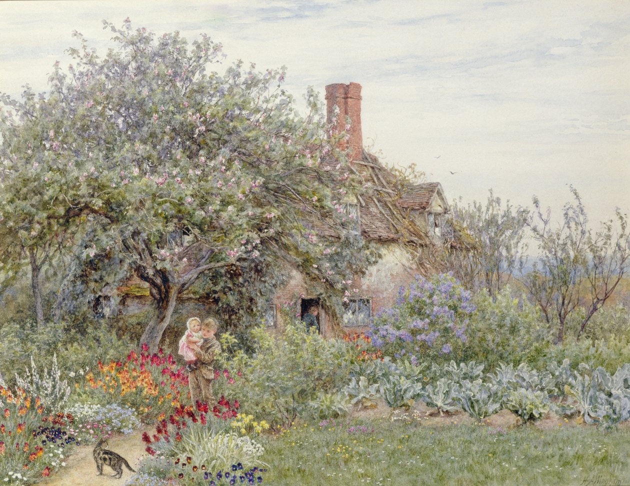 Blízko Hambledonu (wc na papíře) od Helen Allingham