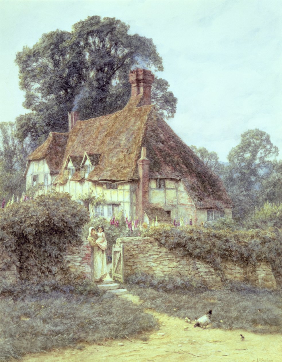Poblíž Witley, Surrey (akvarel na papíře) od Helen Allingham