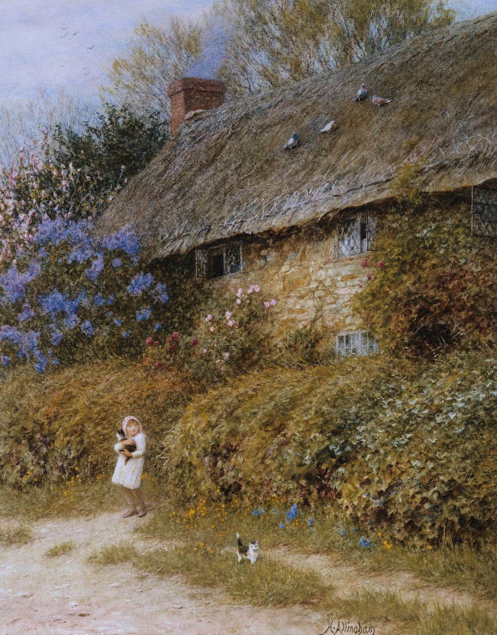 Old Cottage at Freshwater, Isle of Wight od Helen Allingham